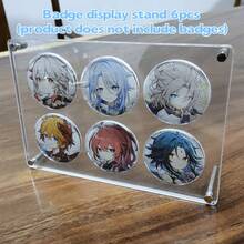Anime Character Badge Acrylic Display Stand, Suitable For 58mm Badges, Multiple Styles To Choose From, Highly Transparent, Dustproof And Thickened, Can Be Used For Anime Merchandise And Series Badge Display Bricks - Black and White - View 13