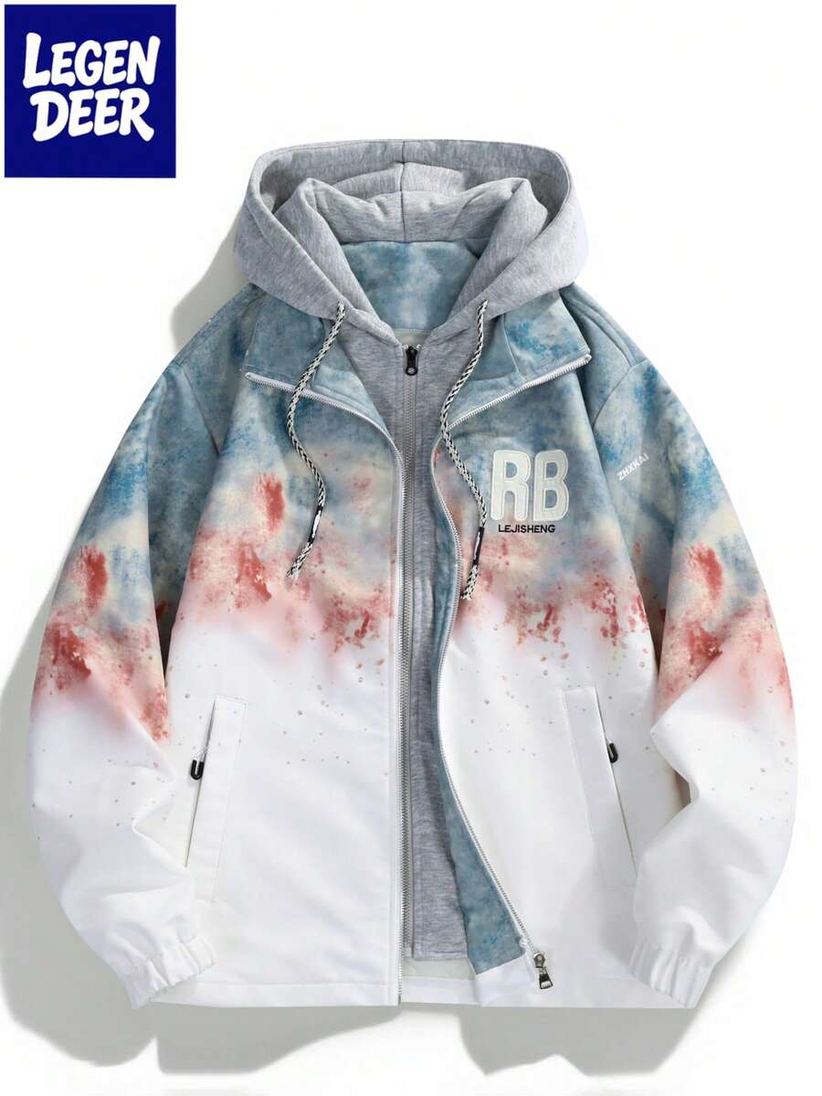 Men's Autumn/Winter Workwear Hooded College Style Fashion Flight Jacket Casual Couple Jacket - Pink - View 1