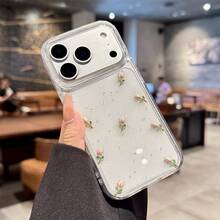 1 Buah Casing Ponsel Resin 3D Motif Tulip, Anti Jatuh, Transparan, Berkilau, Kompatibel dengan iPhone 15/16/17 Pro Max/13/14/11, Pelindung Gaya Segar Musim Semi/Panas - Casing ponsel tulip 3D - View 3
