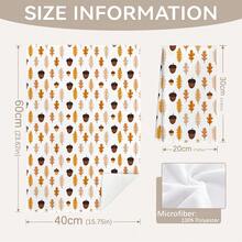 MEMNUN 2 Pcs Autumn Oak Leaf & Acorn Print Kitchen Towels, Dish Cloths, Microfiber Polyester Material, Minimalist Harvest Decor Hand Towels, Thanksgiving Home Decor, Kitchen Decor, Fall Decor, Suitable For Restaurant, Kitchen, Home Decoration And Gift, 40*60cm/45*70cm - Multicolor - View 3