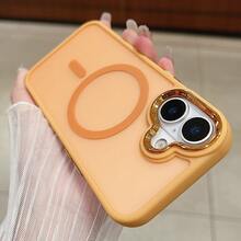 Magnetic Electroplated Lens Phone Protective Case Compatible With IPhone 11 12 13 Pro Max 14 14 Pro Max 15 15 Pro Max 16 16 Pro Max 17 17 Pro 17 Pro Max X XR XS Max - Orange - View 8