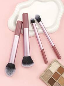 Set Kuas Makeup Multifungsi 2/4/6 Buah dengan Bulu Sintetis Ultra Lembut, Dilengkapi 2 Spons Kecantikan Bentuk Tetesan Air Mata, Kuas untuk Bedak, Perona Pipi, Alas Bedak, dan Perona Mata, Set Alat Kosmetik Portabel untuk Perjalanan, Cocok untuk Wanita Pemula dalam Makeup. - Berwarna merah muda - View 7