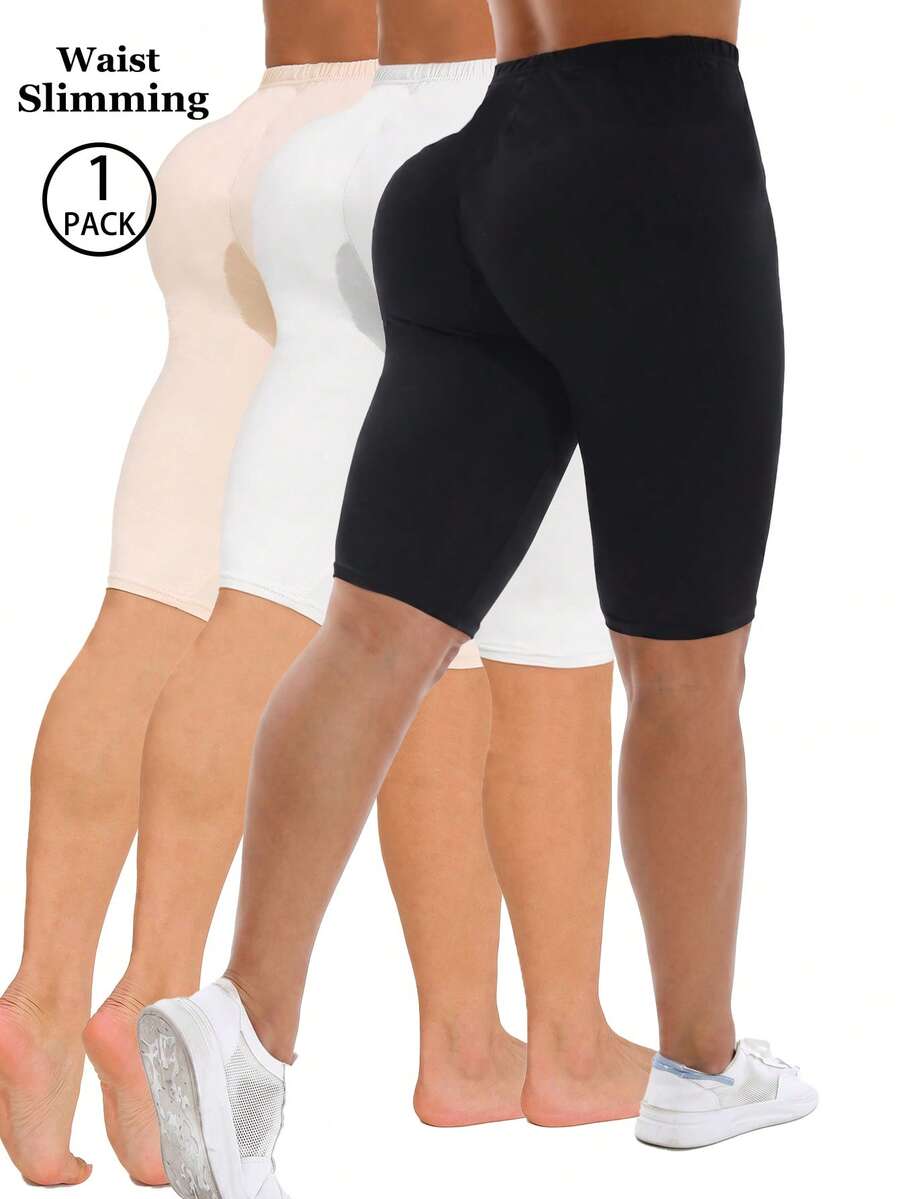 Spring/Summer Fashion Elegant Women's Minimalist Black Short Tight Leggings, Daily Commute Outing Base Layer Socks, Casual Sports Walking Bermuda Pants, Fitness Training Running Pants, High Elasticity Soft Comfortable Squatting Gymnastics Shaping Butt-Lifting Yoga Pants, Outdoor Vacation - Multicolor - View 1