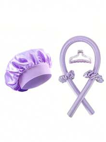 5/1pc Heatless Curling Headband Set, Includes: Heatless Curler, Satin Sleep Cap, Heatless Headband, Hair Scrunchie, Soft Sleep Cap, Comfortable And Flexible Styling Tools, Suitable For Women's Long Curly Hair Styling - Multicolor - View 6
