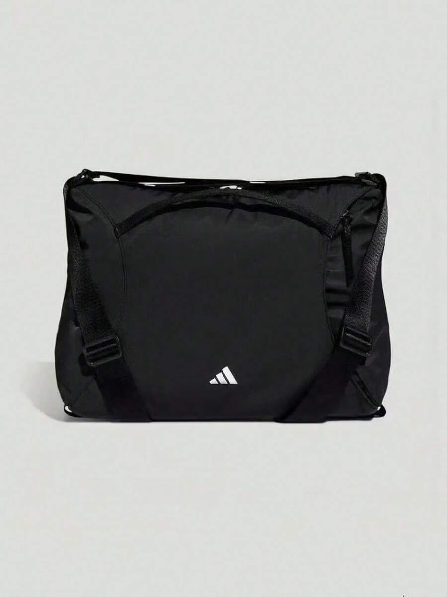 Adidas 男女通用新款戶外運動斜挎包,輕便休閒通勤大容量單肩包,尺寸約 40*30*13cm - 黑色 - 查看 1