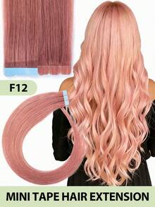 Mini Tape-In Hair Extensions, Real Human Hair, Colorful Invisible Tape-In Hair Extensions, Highlight Color, Party Hair Accessories, Ready To Wear, No Glue Needed, Suitable For Holidays, Festivals, School Supplies, Parties, Weddings, Daily Wear, Suitable For All Women, Girls, Brides - Multicolor - View 42
