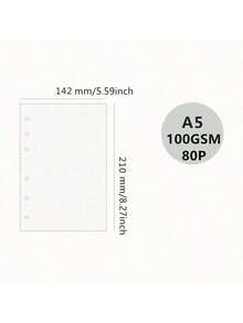 1 Pack 80 Sheets/160 Pages Loose Leaf Paper (Dot Grid/Dotted) Refill Paper, 100g Thick Beige Dotted Paper, - Dot Matrix Inner Page/80 Sheets 160 Pages (100GSM) - View 6