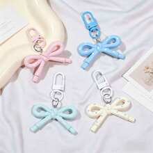 New Spring/Summer Candy Color Hollow Bow Key Chain Pendant, Cute Girl Style Backpack Charm, Best Friend Gift - Multicolor - View 2