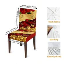 1/2/4/6/20 piezas, Fundas para sillas de comedor, Fundas de sillas de comedor de lujo europeo rojo & dorado con rosa, Protector universal para asiento de silla de comedor, Funda decorativa elegante y romántica para silla de comedor del hogar, Fundas para sillas de comedor desmontables & lavables, Regalo festivo, Regalo para el hogar - Multicolor - Ver 14