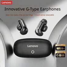 Lenovo EA400 Clip-On Bluetooth Earbuds, Long Battery Life, ENC Clear Calls, Wireless Music Earphones - Moon Rock White - View 10
