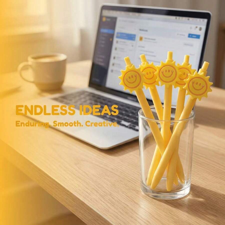 10pcs Sunflower Signature Pens, Back To School & May Day Writing Pens, Multi-Project Retractable Ballpoint Pens, Home Party Small Gift Set