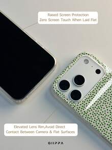GIIPPA 1 Stück Handyhülle mit weißem Hintergrund und grünem dichtem Polka-Dot-Muster, kompatibel mit Handy 17 Pro Max, Handy 16 Pro Max, 15 Pro Max, 14 Pro Max, koreanischer Stil, hochwertige modische und lustige Handyhülle, kompatibel mit 11/12/13/14/15/16 Pro Max Plus, elegantes Design, geeignet für Männer und Frauen, perfektes Geschenk für die Freundin zu Weihnachten, Valentinstag, Ostern, Hochzeitssaison und Geburtstag! - Grün - Übersicht 6