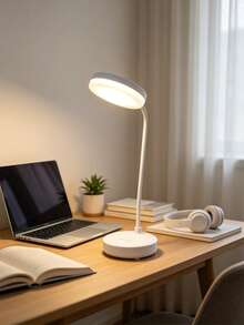 Guanova 1 Stück 3-farbig umschaltbare LED Schreibtischlampe, Schlafzimmerleuchte mit Handyhalter-Funktion, (USB-betrieben/Batterie-betrieben optional), 3-farbiges Licht, einstellbare Helligkeit, Bürobeleuchtung, Tischlampe, Nachttischlampe, Leselampe, dekorative Nachtleuchte, geeignet für Büro, Schlafzimmer, Wohnzimmer, Bürolesen und Lernen, Küche, Schlafzimmerbeleuchtung, Batteriekapazität: 800mAh - Tischleuchte mit rundem Fuß - Übersicht 6