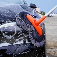 Car Wash Brush, Adjustable Long Handle Car Cleaning Brush, Microfiber Car Cleaning Tool, Heavy Duty Multi-Surface Car Mop, Vehicle Detailing Cleaning, Soft Bristle Dust Duster, Suitable For Hard-To-Clean Areas - Multicolor - View 2