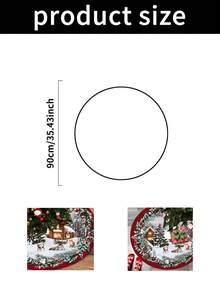 1pc Christmas Reindeer Snowman Gnome Poinsettia Gift Box Print Pattern Christmas Tree Skirt, Christmas Tree Bottom Decoration Mat For Christmas Party Decor. Round Base, Diameter 60/90CM Optional; Suitable For Winter Party And Home Holiday Decoration, Ideal Christmas Tree Decoration. - Multicolor - View 16