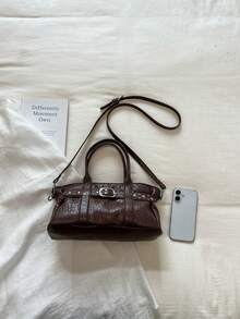 Minimalist Women's Handbag 2026 Fashion New Style Exquisite High-End Chic Rivet Luxury Shoulder Crossbody Bag - Brown - View 4