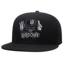 1件裝 男士 WILD ONES 字母刺繡嘻哈街頭卡通棒球帽，戶外可調節防曬休閒帽，適合春季/秋季旅行、海灘、派對 - 彩色 - 查看 10