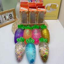 1pc New Stress Relief Maltose Carrot Squeeze Ball Creative Slow Rebound Toy (Random Color) - Multicolor - View 6
