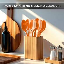 Orange Plastic Spoons (24 Pack) - Orange Spoons Parties, Durable Plasticware, Colored Plastic Spoons, Plastic Utensils, Disposable Cutlery Occasions, Party Plastic Spoon, Halloween Party - Orange - View 7