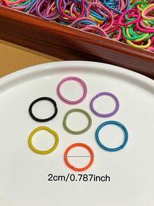 50/200/500 pezzi - Nuovi elastici per capelli sottili in colori misti casuali, fasce di gomma per acconciature e trecce per ragazze, accessori per capelli alla moda e versatili - Multicolore - Visualizzare 2
