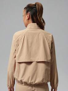 Jordan Women's AS W J SPT DF TUNNEL JKT 2.0 Woven Hoodless Jacket HQ8896-244 - Brown - View 2