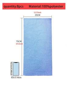 1pc/5pcs/8pcs Quick-Dry (Lightweight) Small Towels, High Absorbency Hand Towel Set, Lightweight Super Soft Fiber Material, Bathroom Hand Towels, Solid Colors, Soft & Comfortable, Multipurpose For Bathroom & Kitchen (34*75cm/13.8*29.5Inch, Assorted Colors) - Multicolor - View 16
