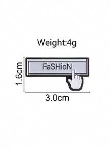 1pc Retro Pixel Click Button Enamel Pin, Computer Cursor Badge With "FaSHioN" Text, Fashion Accessory For Clothes And Backpacks, Gift For Friends - Black and White - View 3