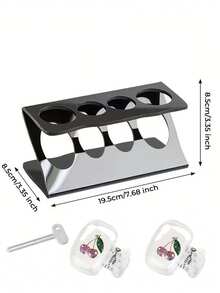 Multifunctional Bathroom Storage Rack With Toothbrush Holder, Crystal Cherry Print Transparent Dust-Proof Toothbrush Cover, Travel Toothbrush Protective Case, Multifunctional Drainage And Ventilation Storage Rack, Simple Desktop Toothbrush Holder, Storage And Organization, Bathroom Countertop Storage Rack, Home, Bathroom, Kitchen Countertop Storage And Organization Rack, Fashionable And Practical, Holiday, Birthday Gift, Back To School, Graduation Gift, School Dorm, Home - Multicolor - View 11