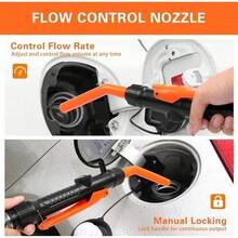 Electric Fuel Transfer Pump, Portable Battery Powered Hand Fuel Pump, Battery Gas Pumps Universal Fit For Vehicles, Boats, Lawn Equipment, Emergency & Home Use(Black Orange) - Default - View 7