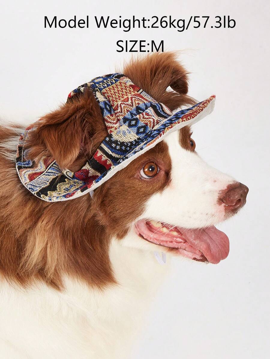 Polyester Sun Protection Hat With Ear Hole Design, Anti-Drop, Adjustable Size, Sun Protection Function. Pet Supplies, Suitable For Dogs, Pet Accessories, Pet Hats, Dog Hats, Cat Supplies, Suitable For Small Pets And Dogs For Year-Round Outdoor Wear.