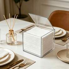 Transparent Acrylic Tissue Box, Facial Tissue Storage Box, Desktop Kitchen Napkin Holder, Bathroom Tissue Box - Multicolor - View 7