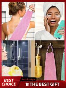1pc African Mesh Exfoliating Bath Sponge Set, Double-Sided Design, Gentle/Rough Exfoliation, Efficient Body Scrubbing, Premium Mesh Material, Convenient Hanging Rope Design, Loofah Bath Sponge, Body Sponge - Multicolor - View 3