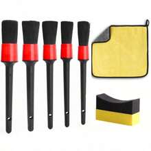 9/7pcs Car Cleaning Tool Set, Includes Multi-Function Detailing Brush, Dual-Purpose Polishing & Cleaning Sponge, Car Wash Cloth, Car Wash Glove, Wheel Brush, Essential For Interior & Exterior Care, Car Wash Must-Have - A - View 3