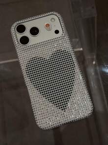 Schwarz-Weiß Polka Dot Silber Schwarz Herz Handyhülle kompatibel mit Apple 17 Pro Max 16 Pro Max 17 Pro 16 Pro 15, stoßfeste Schutzhülle, mädchenhafter Stil, personalisiertes kreatives Cartoon-Design für Frauen - Weiss - Übersicht 1