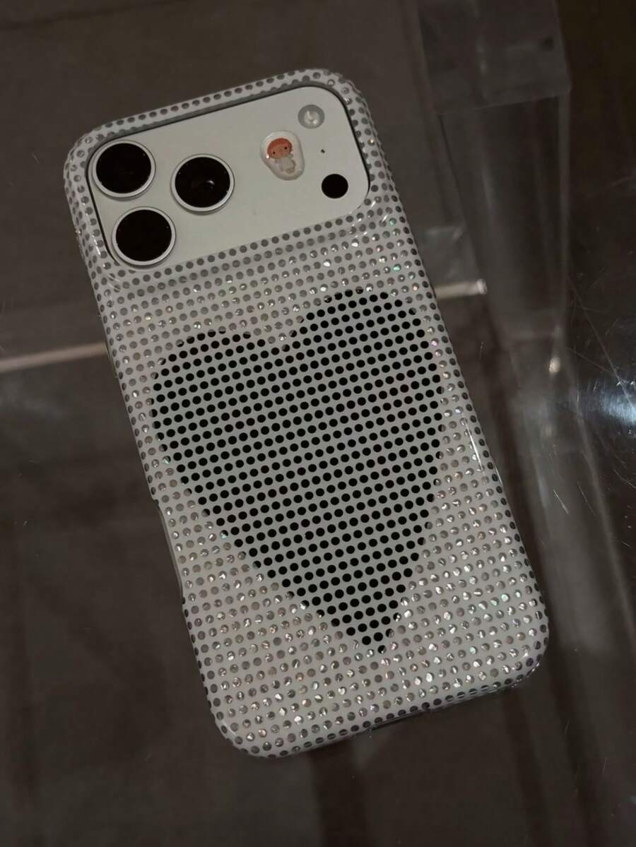 Schwarz-Weiß Polka Dot Silber Schwarz Herz Handyhülle kompatibel mit Apple 17 Pro Max 16 Pro Max 17 Pro 16 Pro 15, stoßfeste Schutzhülle, mädchenhafter Stil, personalisiertes kreatives Cartoon-Design für Frauen - Weiss - Übersicht 1