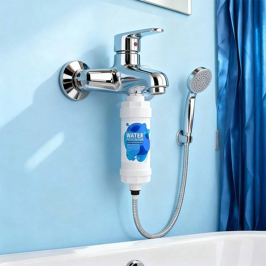 Water Purification Shower Head Filter, Shower Filter For Home Bathing, Removes Residual Chlorine, Softens Hard Water, Improves Skin And Hair Care, Universal 1/4" Shower Water Purification Device - Upgraded Filter - View 1