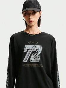Nike 女款 AS W NSW NK CLSC LS BF TEE SPD 長袖針織無領 T-Shirt TIM6403-010 - 黑色 - 查看 3