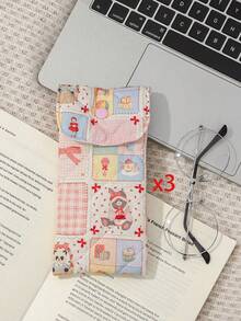 1pc Cute Quilted Eyeglass Pouch, Travel Glasses Storage Bag, Girls Eyeglass Storage Box, Cartoon Fashion Eyeglass Bag, Perfect Protection For Fashion Glasses, Travel Gift - Multicolor - View 33