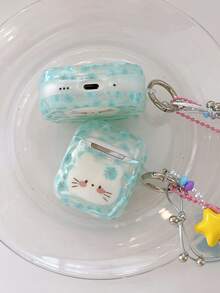 Casing Pelindung Motif Kucing Bunga Hijau Kompatibel dengan Earbud Bluetooth Nirkabel Apple Pro 3, Generasi ke-4, 1/2, Pro Generasi ke-3 Baru, Pro 2, Pelindung Anti Jatuh, Gaya Korea untuk Wanita - Hijau - View 11