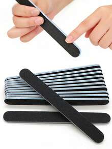 5/10/20/25/50pcs Natural Nail Files - 100/180 Grit Sandpaper Nail Files Professional Nail File And Polishing Set - Professional Gel Nail Files Black Nail Polishing File Set - Multicolor - View 10
