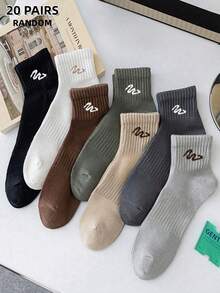 7 pares de calcetines casuales de corte bajo para hombre con nuevo diseño geométrico de líneas multicolor, suaves y cómodos, para todas las estaciones - Multicolor - Ver 8