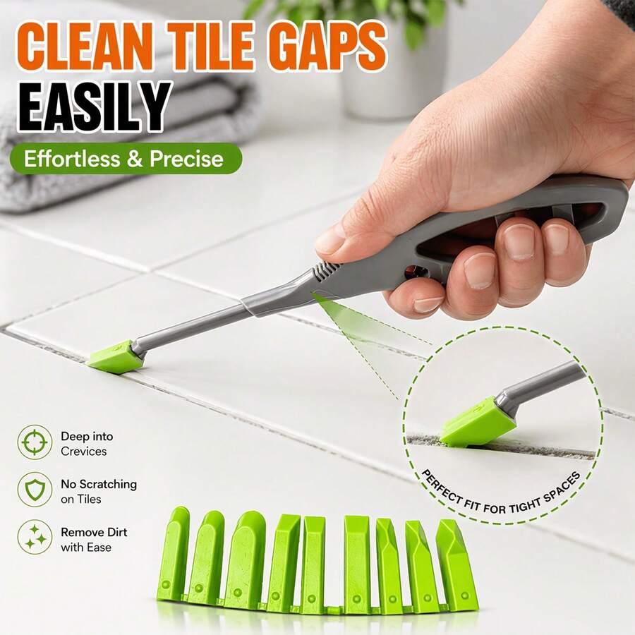 1pc Multi-Angle Sealant Scraper, Plastic Angle Grout Tool, Tile Gap Cleaning Scraper, Bathroom Kitchen Floor Tile Gap Filling Kit, Industrial Grout Gun Accessory, Non-Electric - View 1