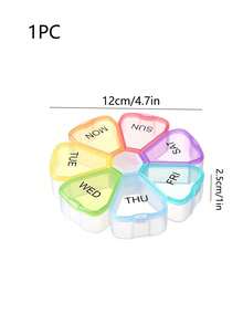 1pc Weekly 7-Compartment Petal Pill Box Sub-Packaging Box, 7-Day Flower-Shaped Sub-Compartment Capsule Pill Box Portable Carry-On - Multicolor - View 6