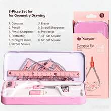 Ruler, Compass, Pencil Set, Geometry, Math, Drawing Stationery, Math, Boys Girls Gift, Office Stationery Set, School Supplies, Back To School - Sets - View 5
