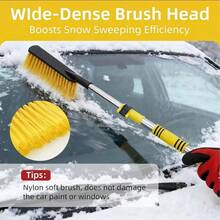 yucen 1pc Winter Extendable Car Snow Brush 3-In-1 Multi-Function Snow Remover With Ice Scraper And Frost Brush, Detachable Handle, PVC Material, Portable Car Snow Removal Tool - A - View 7