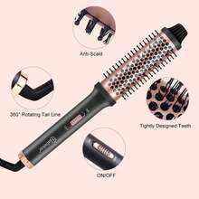 Hatteker Electric Hair Straightening And Curling Brush For Volumizing, Inward Curling, And Styling, Suitable For Long And Short Hair - Black - View 4
