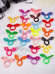 866pcs Cute Bright Color Girls Hair Accessories Set, Including Bow Hair Clips, Rainbow/Unicorn/Ice Cream Hair Clips, Faux Butterfly Alligator Hair Clips, Star Snap Clips, Mini Claw Clips, Flower/Rabbit Ear Hair Ties, Bamboo Knot Towel Scrunchies, Ruffled Elastic Hairbands And TPU Rubber Bands, Suitable For Daily, Party, Travel Use - Multicolor - View 10
