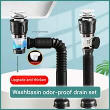Multifunctional Extendable Retractable Bathroom Sink Drain Pipe, Universal Wall And Horizontal Drainage Complete Set, Anti-Odor Sink Drain Pipe - A - View 5