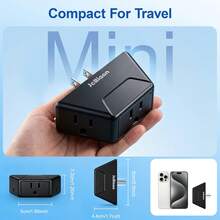 Black 3 Prong Grounded Outlet Extender Angled Wall Plug Splitter 3 Sockets, Cruise Ship Travel Essentials Multi Power Expander For Bathroom Kitchen Countertop - US B Type Plug(110-127V) - View 3