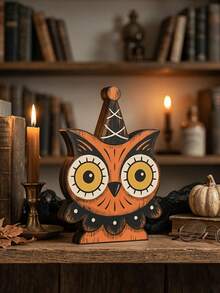 6pcs/3pcs/1pc Vintage Halloween Decor, Indoor Desktop Tray Ornament, Cute Ghost Pumpkin Black Cat Skeleton Witch Owl Home Decor, Vintage Decoration, Cute Ghost, Pumpkin, Black Cat, Skeleton, Witch Owl, Housewarming Gift, Warming Gift, Party Gift, Halloween, Halloween Decoration, Autumn Decor, Halloween Ornament - Flat Style - View 8